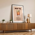 thumbnail image 2 of Mai Tai - Hawaii Illustration Cocktail Bar Typography Kitchen Decor Vintage Fruit Black Framed Wall Art Print 12 x 18 inches, 2 of 8