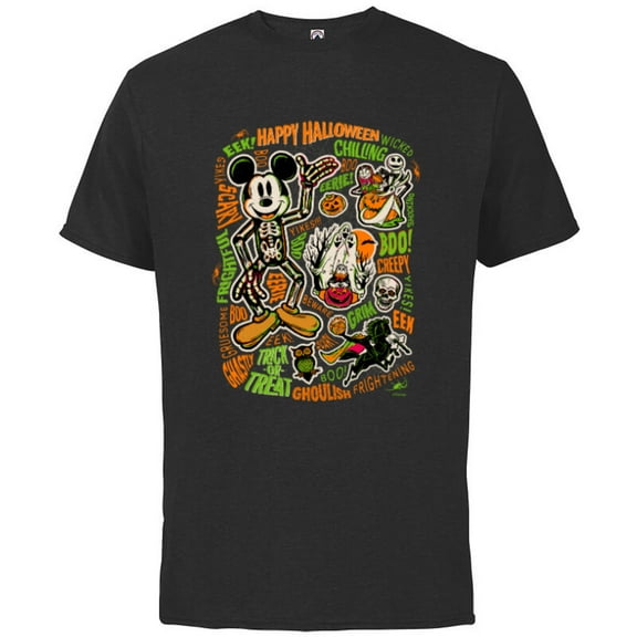 Disney 100 Mickey Nightmare Before Christmas Halloween D100 - Short Sleeve Cotton T-Shirt for Adults - Customized-Black