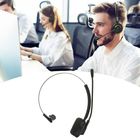 Call Center Headphone, Skin Friendly Fast Charging Noise Cancelling Trucker Headset with Microphone for Office for Home