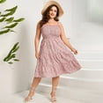 thumbnail image 3 of Plus Size Summer Dresses Women’s Sleeveless Square Neck Smocked Flowy Ruffle A Line Maxi Dress, 3 of 5