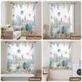 thumbnail image 6 of Teal Blue Coastal Sheer Curtains 63 Inches Long, Summer Beach Starfish Shell Coral Nautical Light Filering Curtains, Breathable Simi Curtain Privacy Drapes for Living Room Bedroom Window Treatment, 6 of 9