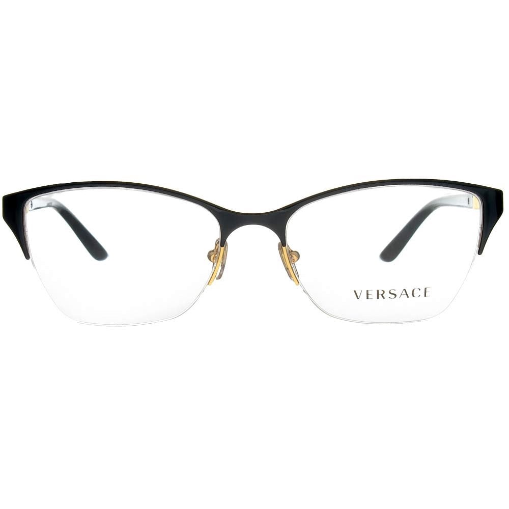 Versace Women S Eyeglasses Ve1222 Ve 1222 1342 Black Semi Rim Optical
