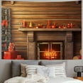 thumbnail image 2 of Pratyus Christmas Tree Cozy Fireplace Tapestry Wall Hanging Dorm Xmas Decoration Dorm Decor Short Plush Fabric Lightweight Easy to Hang 60x50inch, 2 of 6