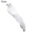 thumbnail image 2 of Travelwant 12Pcs White Doves Ornaments Artificial Foam Feather White Birds Fake Doves Pigeon with Clip Simulation Figurines Miniatures DIY Craft for Wedding Party Home Decor Accessories, 2 of 6