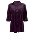 thumbnail image 5 of Sngxgn Women's V Neck Flared Sleeve Dress Elastic Waist Tiered Belted Ruffle Hem Mini Dress(Purple,L), 5 of 5