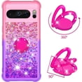 thumbnail image 2 of for Google Pixel 8 Pro Clear Case for Girls Women, Liquid Glitter Sparkle Bling Cute Case with Kickstand Gradient Quicksand Cover for Google Pixel 8 Pro JB Pink Mauve, 2 of 14