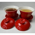 thumbnail image 3 of Gaiwan 2 Suits Porcelain Teacups 8oz Cups Chinese Dragon and Phoenix Cover Bowl Saucer Red tureen for Wedding Party (Dragon phoenix), 3 of 13