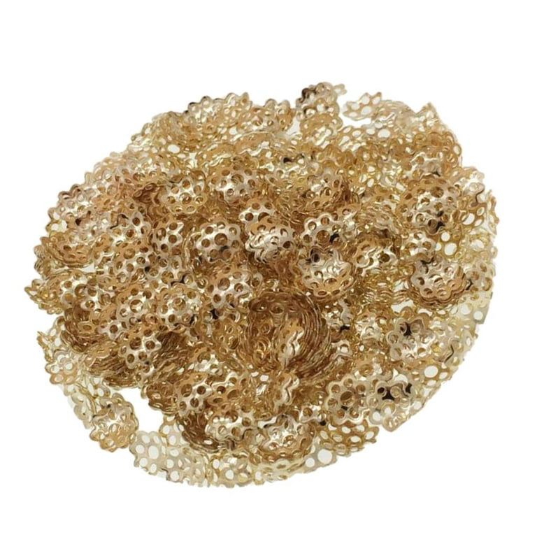 Wheel Beautiful Beading Craft Supplies 6/8mm Dia Golden Filigree Flower Bead  Caps For Jewelry Making (About 300pcs) 6mm Golden 