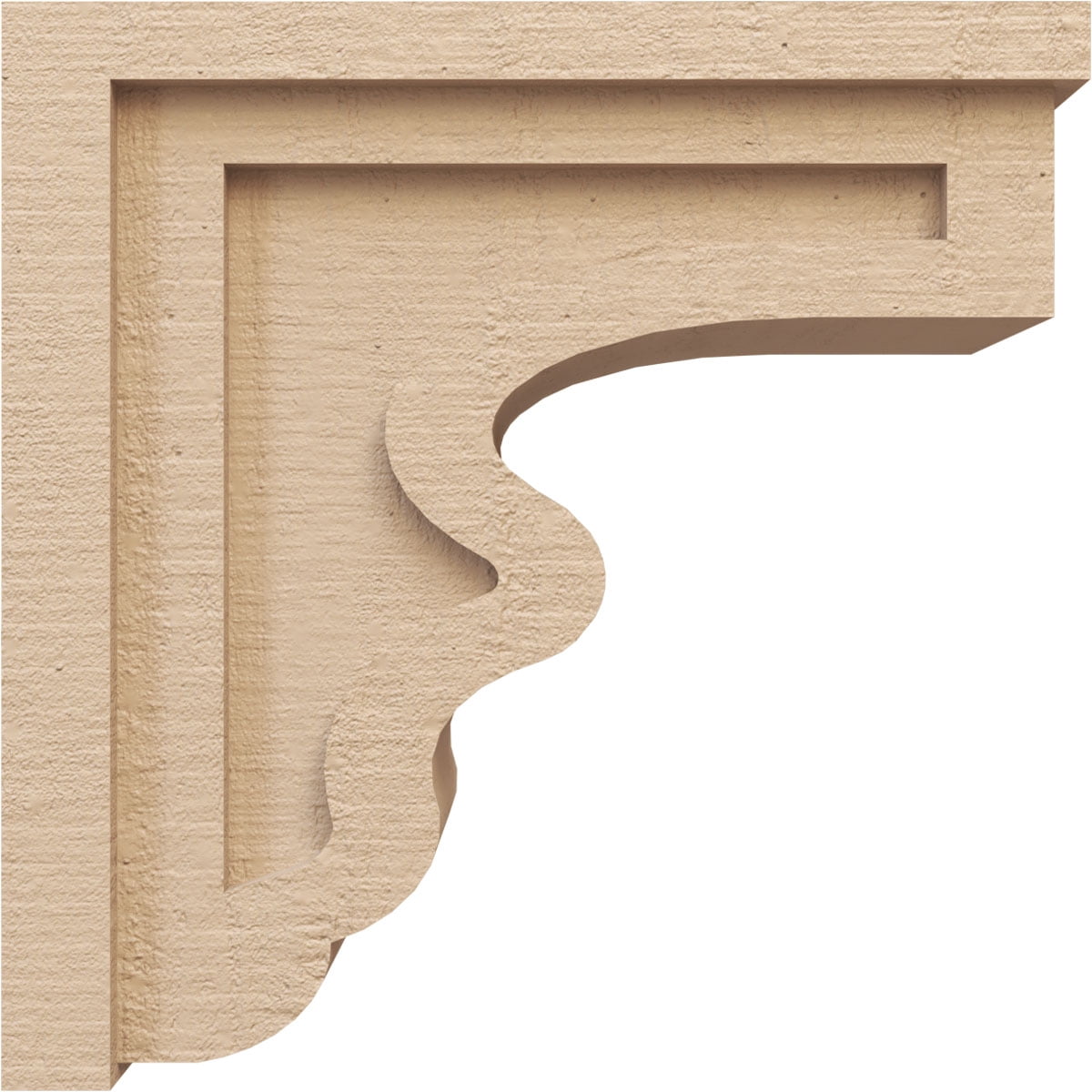 7"W x 14"D x 14"H Classic Highland Rough Cedar Woodgrain TimberThane Corbel, Primed Tan