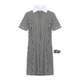 thumbnail image 2 of HULIJA Robe Chemise à Carreaux Plissée pour Petites Filles avec Bandeau Élastique Col Rabattu Robe à Volants Noire 16, 2 of 4
