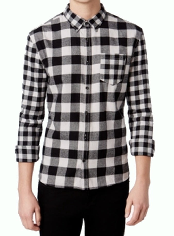 Button Down Checked Flannel Shirt 
