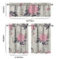 thumbnail image 6 of Pioneer Kitchen Curtains and Valance Set 36 Inch Tier Pink Flower Crown Peony 3 Pieces Set Dining Room Small Curtain Drapes Cafe Curtains Valance for Home Decor Rod Pocket, 6 of 6