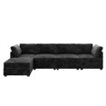 thumbnail image 5 of Ovios Oversized Modular Sectional Sofa Couch 130.7 Inch 5 Seater L Shaped Sofa with Ottoman Modern Deep Seat Cloud Corduroy Couches for Living Room,Office, Black, 5 of 9