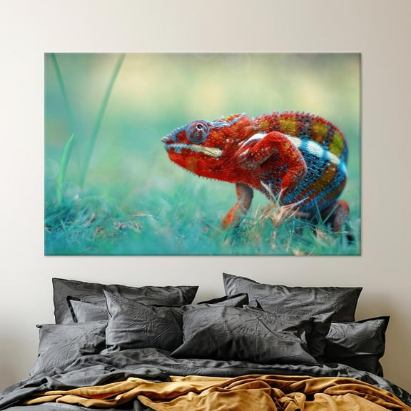 Velto Chameleon Art Canvas, Animal Gift For The Home, Modern Wall Decor, Colorful Reptilian Canvas Art Canvas, 8x10 UNFRAMED