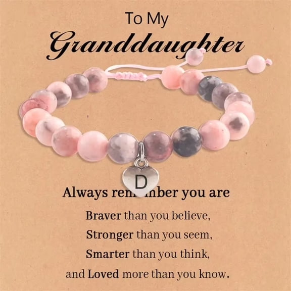 Elegant Personalized Initial A-T Pink Beaded Bracelet for Women & Girls, Ideal First Day of School, Birthday, Christmas Gift for Daughter & Granddaughter