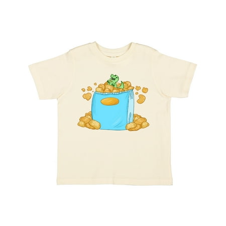 

Inktastic Little Dino Snacking on Chips Gift Toddler Boy or Toddler Girl T-Shirt