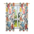 thumbnail image 7 of Yayeee Window Curtains Set of 2 for Living Room Light Filtering 63"x42", Vibrant Japanese Flowers, 7 of 7