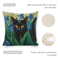thumbnail image 4 of Black Cat BBlue Flowerslinen throw pillowcase decoration pillowcase gifting preferred 24x24 inch cushion cover 4 sets sofa pillowcase sofa bedroom living room car, 4 of 8