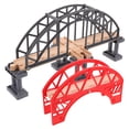 thumbnail image 1 of WHAMVOX 2pcs Wooden Train Bridges Train Track Scene for Home Play with Fine Motor Skills Development, 1 of 8