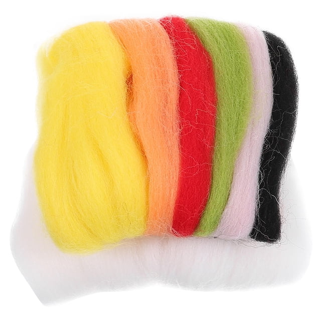WASHWEPE Felting Kit 1 Set 3D Rabbit with Wool Felt Foam Pad Tulle Orange for Diy Handmade and Home Decoration