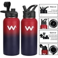 32 Oz Insulated Water Bottle With Straw And Spout Lid Insulated Water Bottle With Straw Lid & Spout Lid, - 32 oz - Vacuum