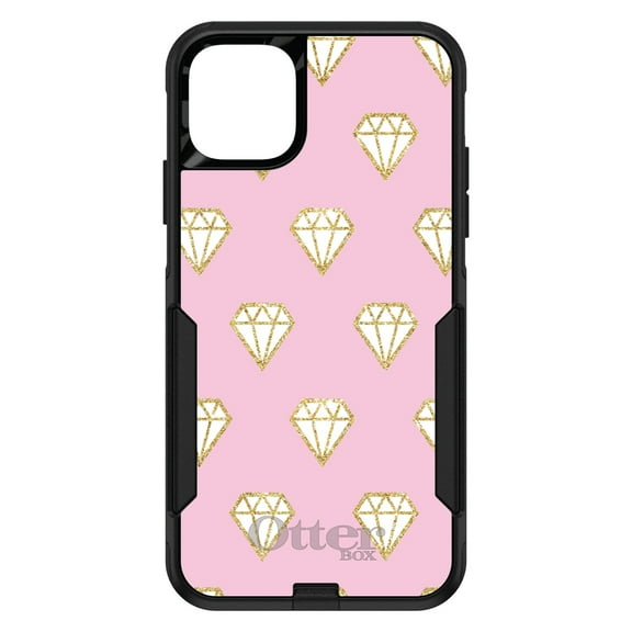 DistinctInk OtterBox Commuter Custom Case for Apple iPhone 15 (6.1" Screen) - Diamond Pattern - Slim Profile Design