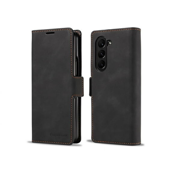 Samsung Galaxy Galaxy Z Fold 5 Case, Premium PU Leather Cover TPU Bumper with Card Holder Kickstand Hidden Magnetic Shockproof Flip Wallet Case for Galaxy Z Fold 5 5G 2023 Released