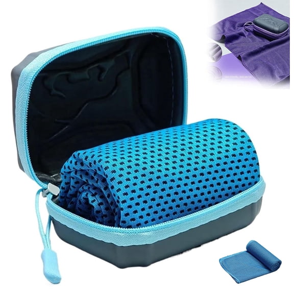 Cooling Towels for Neck and Face, Boxed Cooling Towel, 12x31 Inch Cold Towels for Hot Weather, Quick Dry Cooling Rags for Women Men Sports Gym Golf Running, Fitness Cool Towel, Blue
