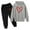 Dark Gray, variant on Tiijoy Girls Outfits Heart Print Pullover Hoodie Jogger Pants Tracksuit, Sizes 18-24M