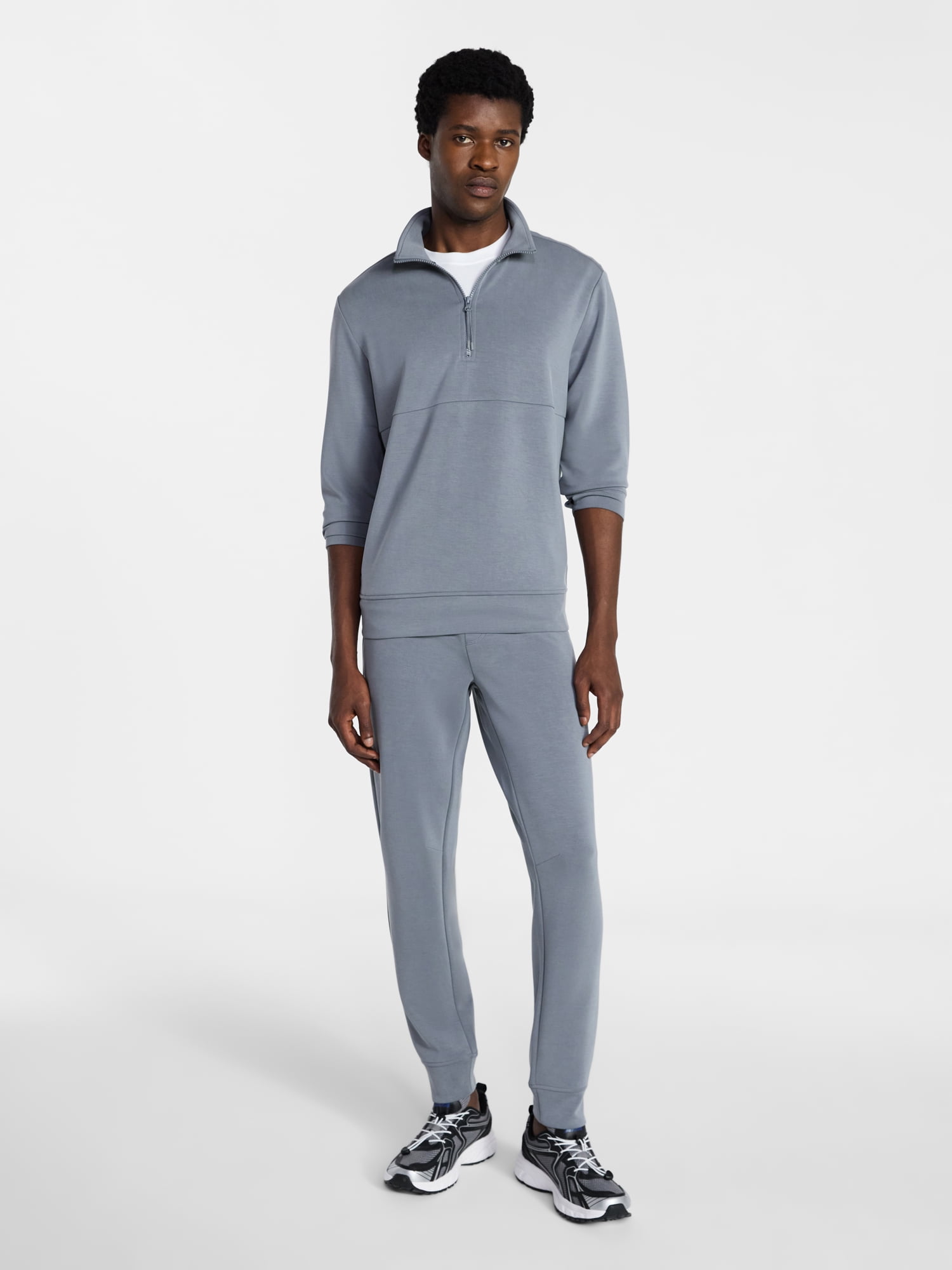 Athletic Works Men's Scuba Knit Quarter Zip Sweatshirt, Sizes S-3XL
