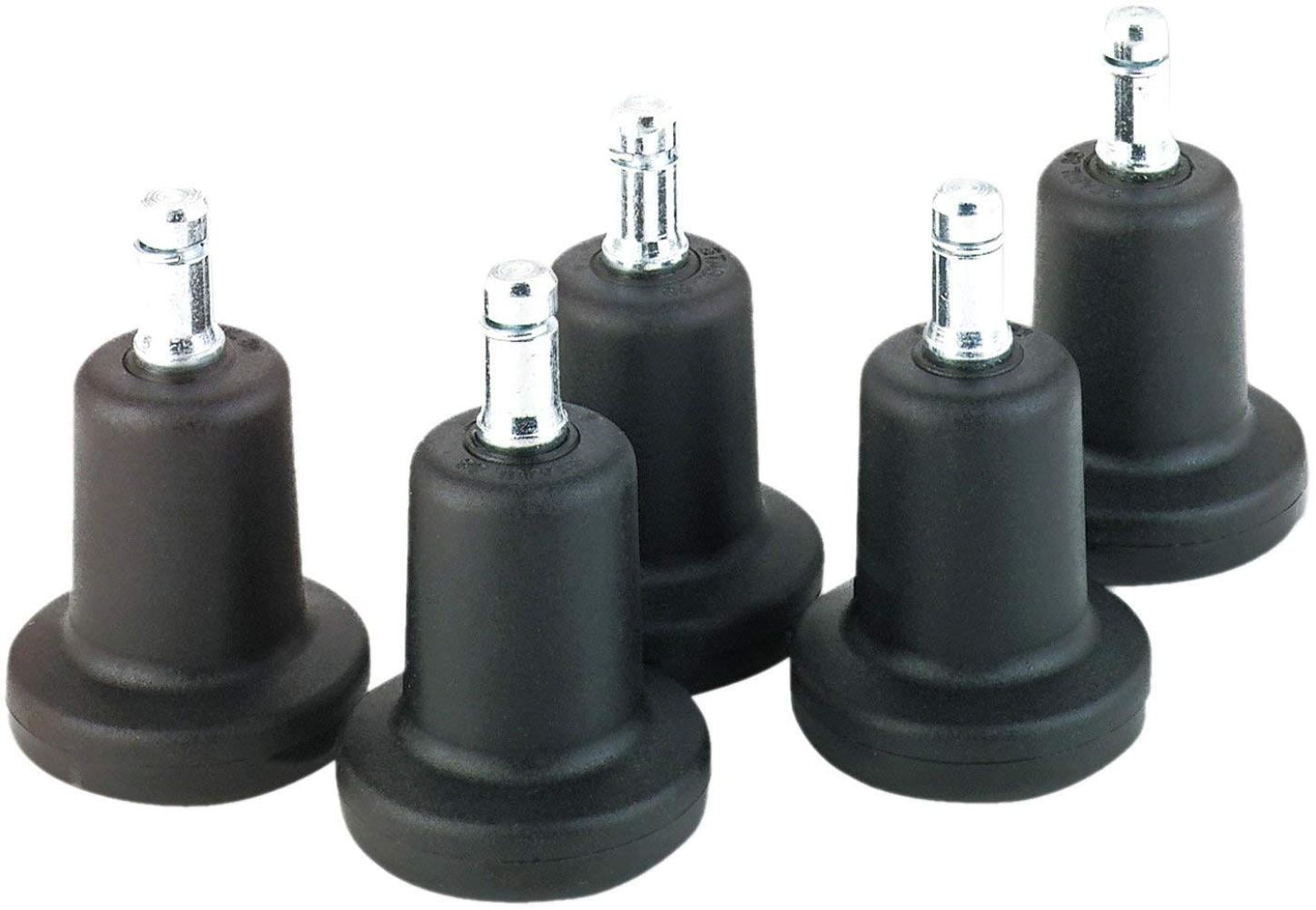 High Profile Bell Glides 7 16 Dia X 8 Long Stem 110 Lbs Glide Matte Black Finish 5 Set 70175 Converts Chairs With Casters To Stationary