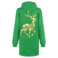 thumbnail image 6 of Women Christmas Outfit Festive Holiday Women's Long Sleeve Pullover Hooded Sweater Dress with Festive Print and Front Pocket Green M, 6 of 6