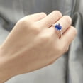 thumbnail image 5 of Created Blue Sapphire Engagement Ring for Women Sterling Silver Ginger Lyne Collection, 5 of 8