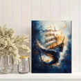 thumbnail image 2 of Qisvanset 12x16 Inch Whale Pirate Ship Canvas Wall Art, Nautical Watercolor Art Ready To Hang Nursery Wall Decor, 2 of 8