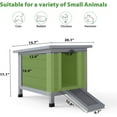 thumbnail image 2 of HYJY Rabbit Hutch, Outdoor Cat House Weatherproof, Bunny Cage Indoor with Openable, Portable Small Animals Shelters with Nonslip Ramp for Hideout Rabbits/Feral Cats/Chicken/Duck/Small Animals-Gray, 2 of 18