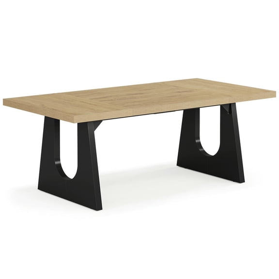 Demi Bonn 70" Executive Computer Desk with Metal Frame, Modern Duty Study Writing Gaming Table for Home Office, Rectangle Workstation, Beige