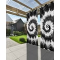 thumbnail image 3 of nqOlkjepod Outdoor Curtains for Patio Waterproof, Black Gray Ombre Outdoor Privacy Panels Grommet, Retro Abstract Tie-dye Tribal Boho Blackout Outside Curtains for Porch/Cabana 54"x84", 2 Panels, 3 of 8