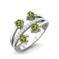 thumbnail image 2 of 0.78 Ctw Round Peridot 925 Sterling Silver Four Stone Valentines Day Gifts Ring, 2 of 3