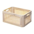 thumbnail image 1 of Cesta de almacenamiento de escritorio, caja de almacenamiento de escritorio de madera con asas, organizador de escritorio de oficina portátil, bandeja S 30cmx20cm13cm SM SunniMix Organizador de contenedores de almacenamiento, 1 of 8