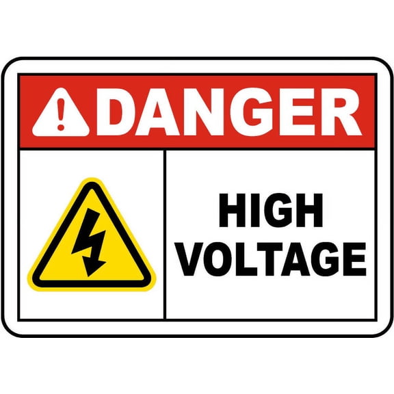 Vinyl Stickers - Danger High Voltage Sign 3 - Safety and Warning Warehouse Signs Stickers - 3.5" x 5" - 3 Pack