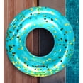 thumbnail image 6 of CoTa Global Inflatable Pool Float Tube - Premium Sparkly Confetti Float, Inflatable Tube Ring Pool Float for Kids and Adults, Heavy Duty Pool Ring for Beach, Lake - 36 Inch, Blue Gold, 6 of 7