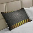 thumbnail image 2 of Construction Knitted Quilt Pillowcover, Abstract Background with Caution Tape Inspired Frame Borders, Standard King Size Pillow Cover for Bedroom, 30" x 20", Dark Taupe Marigold, by Ambesonne, 2 of 2
