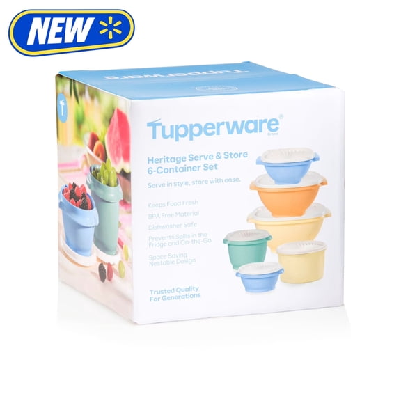 Tupperware Heritage Serve & Store Food Storage Containers with Lids (6 Count)