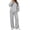 Gray #665, variant on Women's 2 Piece Sweatsuit Set Oversized Crewneck Sweatshirt and Wide Leg Pants, Casual Fall Travel Lounge Outfit with Front Pocket Matching Lounge Set, 2XL