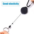 thumbnail image 3 of Retractable Badge Holder, 3 Pcs Retractable Key Chain, Badge Reel, Yoyo Key Holder, Carabiner with Retractable Retractable Retractable Key Chain Heavy Duty Lanyard, Steel Rope, Black, 3 of 5