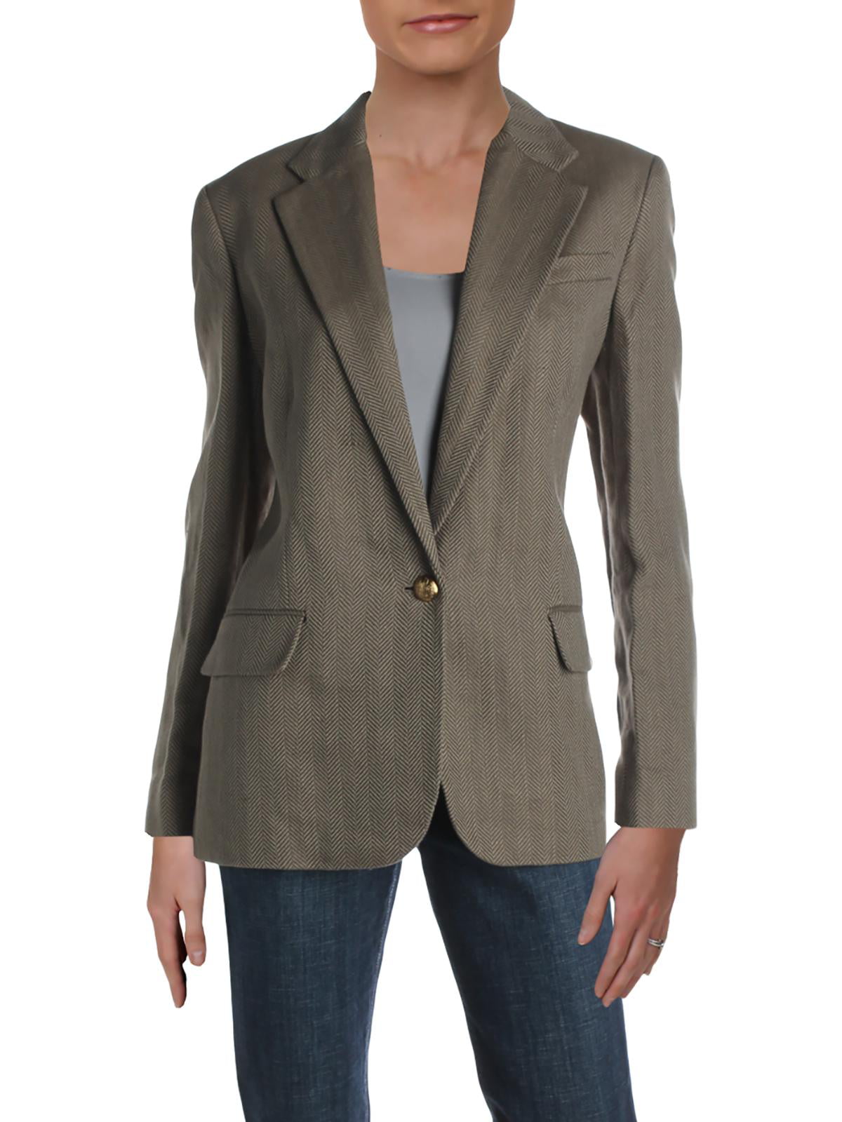 Ralph Lauren Womens Wilona Herringbone Tweed Blazer - Walmart.com