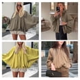 thumbnail image 4 of Chaqueta Xunger Puffed Bomber para mujer, color verde, talla M, 4 of 4