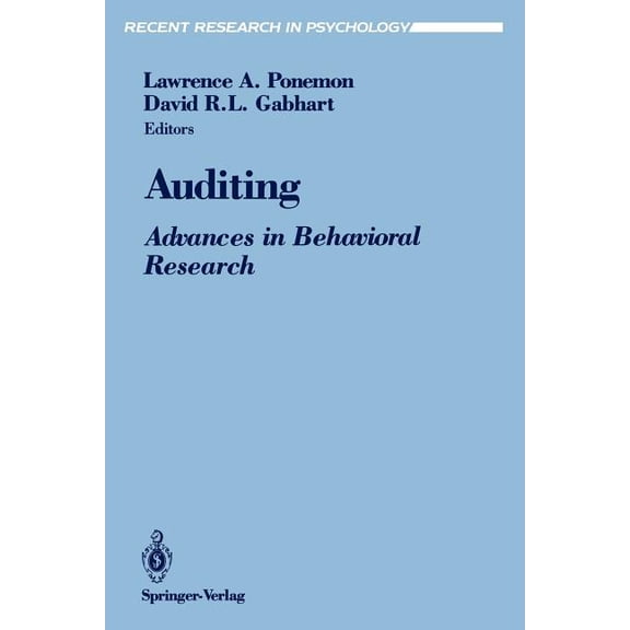 Recent Research in Psychology Auditing: Advances in Behavioral Research, (Paperback)