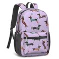 thumbnail image 2 of Dachshund Party and Gift Purple 17" School Backpacks for Teens,Waterproof Oxford Fabric,S-Shape Padded Straps for School,Travel,Hiking,Camping, 2 of 6