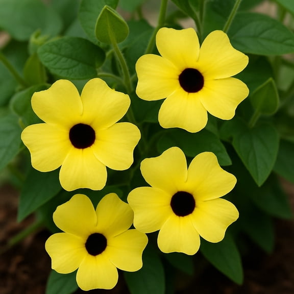 Black Eyed Susan Vine 'Yellow Dark Eye' -Live Starter Plant